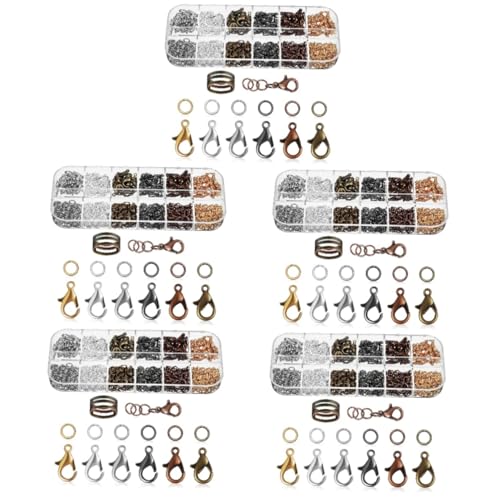 Artibetter 5 Sätze Schmuck Biegeringe Herstellung Schmuckzubehör und Zubehör Sprungringe Halskette machen Vorräte Lieferungen für ersatzteile bastelzeug Hummerschere Schmuckmaterialien Kupfer von Artibetter