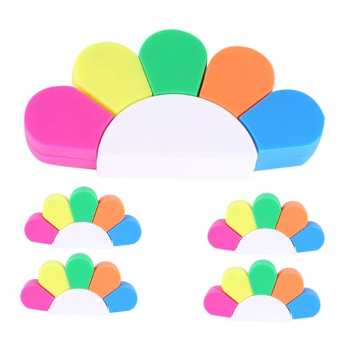 Artibetter 5 Sätze farbiger Highlighter Neon Kunst Markierungen Farben Blau Buch-Textmarker Büro Mark Stift Textmarker Masse Markierstift beachten Mark Stifte Plastik Colorful von Artibetter