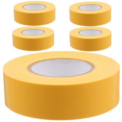 Artibetter 5 Stück Kein Klebeband Elektroband farbig elektrisches Band buntes Isolierband farbiges Band Farben von Isolierbändern farbiges Packband Absperrband PVC Yellow von Artibetter