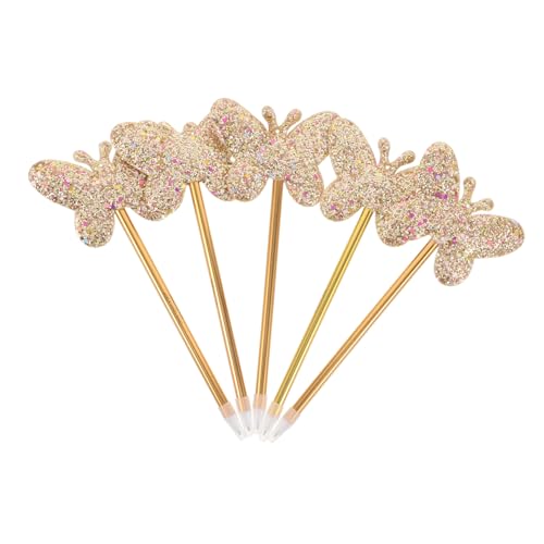 Artibetter 5 Stück Kreative Glitzer Kugelschreiber Schmetterlingsform mit Sanft Fließender Tinte für Schule Büro Hochzeit Party Schreibbedarf von Artibetter