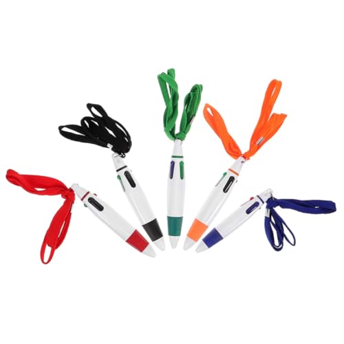 Artibetter 5 Stück Multifunktionaler Kugelschreiber mit Umhängeband Mehrfarbige Versenkbare Stifte Rot Grün Blau Schwarz Orange Praktisch für Krankenschwestern Büro und Schule Artibetter 5 Stück Multifunktionaler Kugelschreiber mit Umhängeband Mehrfarbige Versenkbare Stifte Rot Grün Blau Schwarz Orange Praktisch für Krankenschwestern Büro und Schule von Artibetter