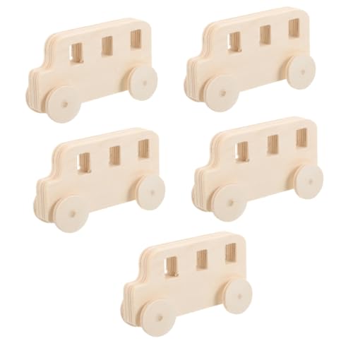 Artibetter 5 Stück bastelzeug für safe toy funny toys tischdeko esstisch Holzdekoration für holzauto handwerk Autodekor aus Holz Holzhandwerk unvollendet hölzern Beige von Artibetter