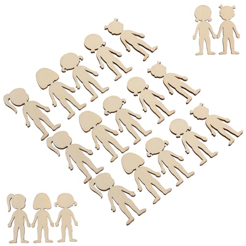 Artibetter 50 Stück Teiliges Holzplättchen Mädchenform Robuste Holzscheiben für DIY Bastelhandwerk Bemalbar Sicher und Langlebig für Kindergarten Kreative Kinderprojekte und von Artibetter