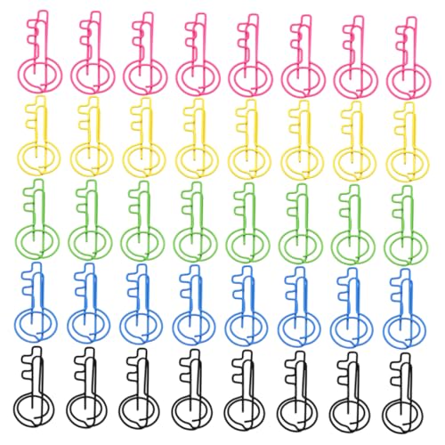 Artibetter 50Stücke Schlüsselform Papierclips aus Metall Dekorative Büroklammern Schlüssel Design für Effiziente Dokumentenorganisation und Kreative Gestaltung im Büro und Zuhause von Artibetter