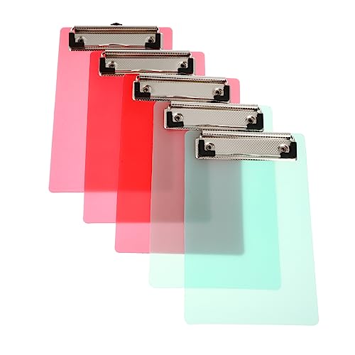 Artibetter 5Packung Mini Klemmbrett Bunten Transparente Zwischenablage mit Starkem Clip Lehrer Golfer und Bürobedarf von Artibetter