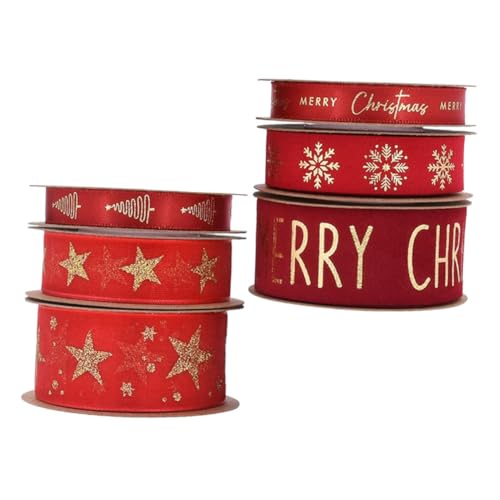 Artibetter 6 Rollen Rotes Organza-dekoband mit Goldfolie Breites Glitzerband mit Schneeflocken-design für Weihnachtsgeschenke DIY Basteln Festliche Verpackung Party Hochzeitsdeko Artibetter 6 Rollen Rotes Organza-dekoband mit Goldfolie Breites Glitzerband mit Schneeflocken-design für Weihnachtsgeschenke DIY Basteln Festliche Verpackung Party Hochzeitsdeko von Artibetter