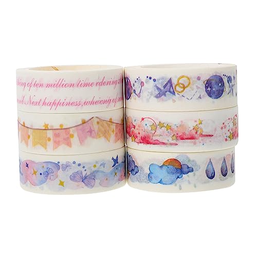Artibetter 6 Rollen Washi Klebeband Schreibwaren Aufkleberstreifen Aufkleber Schöne Musterbänder Dekoratives Klebeband DIY Scrapbooking Klebebänder Album Aufkleber Dekore Artibetter 6 Rollen Washi Klebeband Schreibwaren Aufkleberstreifen Aufkleber Schöne Musterbänder Dekoratives Klebeband DIY Scrapbooking Klebebänder Album Aufkleber Dekore von Artibetter