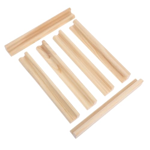 Artibetter 6 Stück Englische Alphabetbasis Briefablagen Für Lebensmittel Spielkartenfach Spielveranstalter Domino-ständer Dominosteine ​​aus Holz Domino-Halter Briefschilder Beige Kiefernholz von Artibetter