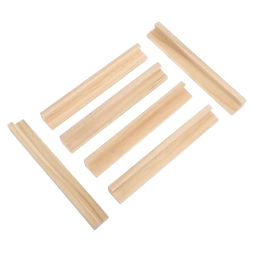 Artibetter 6 Stück Englische Alphabetbasis Domino-Halter-Racks Fliesenhalter Domino-zubehör Halter Für Dominosteine Briefablagen Für Lebensmittel Dominoständer Aus Holz Beige Kiefernholz von Artibetter