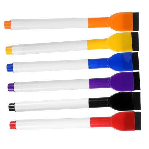 Artibetter 6 Stück Löschbarer Whiteboard-marker Trocken Abwischbare Marker Mit Feiner Spitze Studenten Malstift Löschbarer Tafelstift Planke Kleiner Trockener Radierer Mini Tafeln Filzbürste von Artibetter