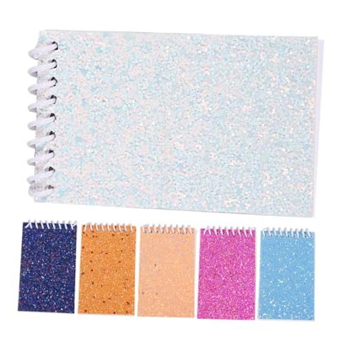 Artibetter 6 Stück Notizblock mit Pailletten Hefte für die Schule Reporter-Notizbuch Taschennotizbuch süßes Notizbuch Flip-Notizblock Memo -Pads Top-Spiralnotizbuch Metall von Artibetter