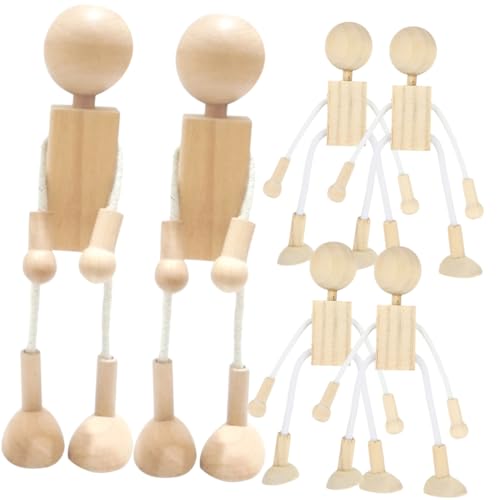 Artibetter 6 Stück Teiliges Kleine Unbemalte Holzfiguren zum Bemalen DIY Holzpuppen aus Naturholz Runde Kanten Kreative Bastelspielzeuge für Fantasie und Handfertigkeit Artibetter 6 Stück Teiliges Kleine Unbemalte Holzfiguren zum Bemalen DIY Holzpuppen aus Naturholz Runde Kanten Kreative Bastelspielzeuge für Fantasie und Handfertigkeit von Artibetter