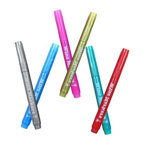 Artibetter 6 Stück Teiliges Kunststoff Paint Marker Schnelltrocknende Abwischbare Marker für Wein Glasbeschriftung Vielseitig für Keramik Kunststoff Stoff für DIY Kunsthandwerk und von Artibetter