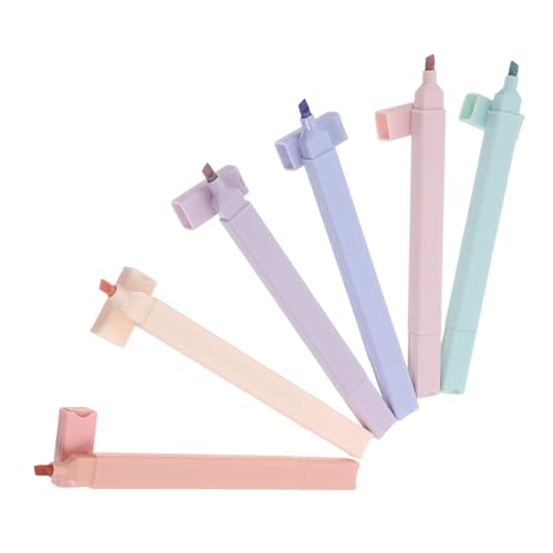 Artibetter 6 Stück doppelseitiger Markierungsstift hoch fluoreszierend Farbe Schwarz für praktischer Textmarker Markieren Sie Buchmarkierungen Büro Mark Stift Notizmarkierungsstifte Plastik von Artibetter