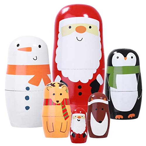 Artibetter 6 Stücke Matroschka Puppen Holz Schneemann Weihnachtsmann Figur Pinguin Matrjoschka Rentier Dekofigur Russische Holzfiguren Tischdeko für Kinder Weihnachten Mitgebsel Spielzeug Artibetter 6 Stücke Matroschka Puppen Holz Schneemann Weihnachtsmann Figur Pinguin Matrjoschka Rentier Dekofigur Russische Holzfiguren Tischdeko für Kinder Weihnachten Mitgebsel Spielzeug von Artibetter
