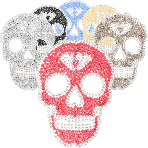 Artibetter 6 Stücke Reing Kleidung DIY Auf Kleidung Bügeln Applikationen Dekorationen Nähen Eisen Tasche Patches Schädel Dekorative Kleidungsstück Design Bestickt Nähen von Artibetter