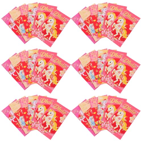 Artibetter 60 Stück Chinesische Rote Umschläge Jahr Des Pferdes Traditionelle Hong Bao Geldumschläge Papierqualität Für Neujahrsfest Geldgeschenke Multikulturelle Gestaltung von Artibetter