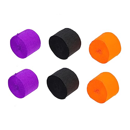 Artibetter 6Rollen Krepppapier Luftschlangen Halloween Farben Dekoration für Partys DIY Projekte Hintergrundgestaltung und Kreative Bastelideen von Artibetter