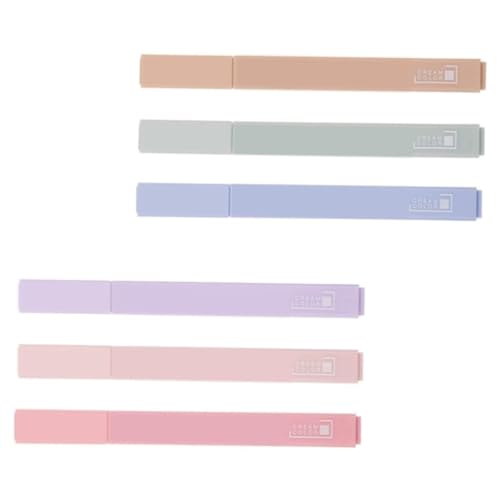 Artibetter 6Stücke Highlighter Stifte Marker Pastellfarben für Notizen Journaling Planung und Bürobedarf Leicht und Praktisch für Schule und Zuhause von Artibetter