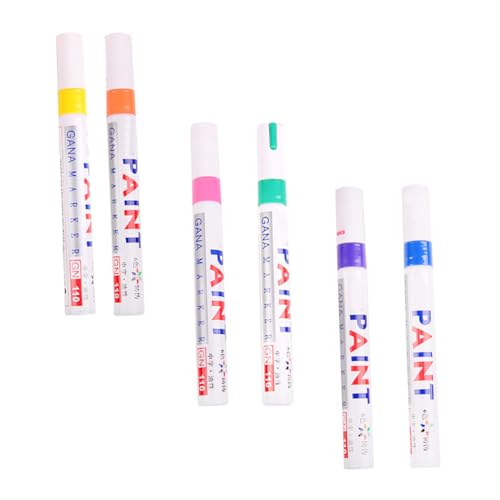 Artibetter 6Stücke Industrielle Acrylfarbe Stifte Wasserdichte Marker für Kreative Reparaturen und Farbvielfalt für Designs von Artibetter