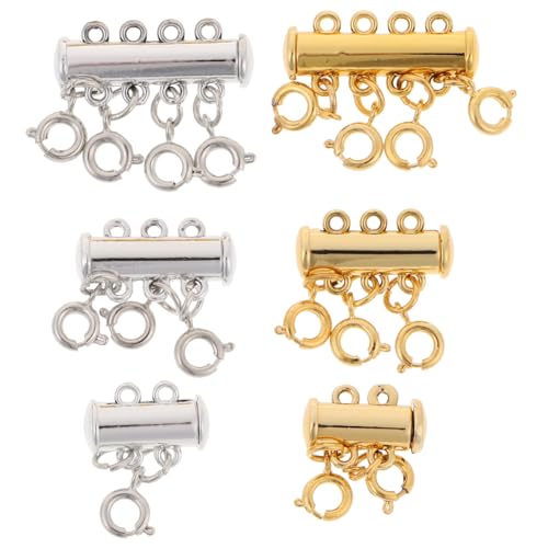 Artibetter 6Stücke Magnetverschlüsse für DIY Schmuck Multifunktionale Federschnallen Silber und Kreative Mehrreihen Magnetverschlüsse für Armbänder und von Artibetter