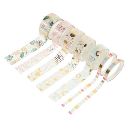 Artibetter 7 Rollen Kawaii Washi Tape Geometrische Muster pro Diy Dekorative Klebebänder für Scrapbooking Planer und Kunstprojekte Hinterlassen Rückstände Beim Entfernen von Artibetter
