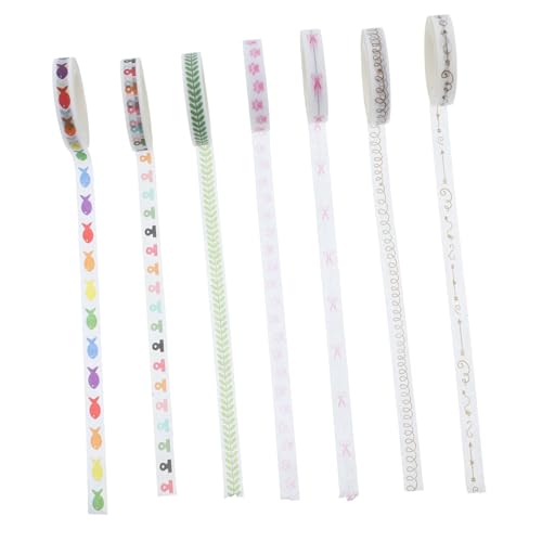 Artibetter 7 Stück Teiliges Farbenfrohes Washi Klebeband Dekoratives Masking Tape für Tagebücher und Scrapbooking pro Einfach Abreißbar für DIY Projekte und von Artibetter