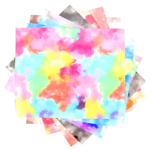Artibetter 7 Stück Teiliges Tie dye Heat Transfer Film Textilfolie für Plotter Bügelfolie Langlebig und Dekorativ Vielseitig Einsetzbar für DIY Kleidung und Stoffe von Artibetter