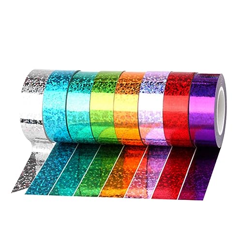 Artibetter 8 Rollen Hochviskoses Klebeband Glänzende Klebestreifen für DIY Projekte Scrapbooking und Geschenkverpackungen Gemischte Farben für Bastelarbeiten und Persönliche Dekorationen von Artibetter