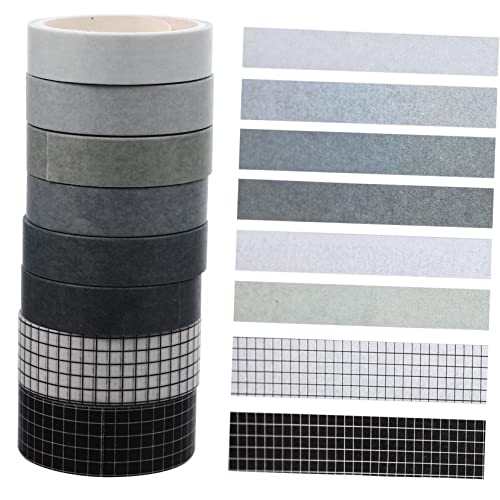 Artibetter 8 Rollen Taschenband Klebeband Selbstklebend Streifen Sammelalbum Punkte Farbband Washi-tape Schwarz Scrapbooking Tape Washi-tape-aufkleber Ästhetisches Washi-tape Flüsterpapier von Artibetter