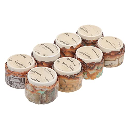 Artibetter 8 Rollen Vintage Klebeband für Diy Scrapbooking Handwerk Selbstklebendes Papierband mit Nostalgischem Design Leicht Abreißbar für Tagebücher Alben und Geschenkdekoration Artibetter 8 Rollen Vintage Klebeband für Diy Scrapbooking Handwerk Selbstklebendes Papierband mit Nostalgischem Design Leicht Abreißbar für Tagebücher Alben und Geschenkdekoration von Artibetter