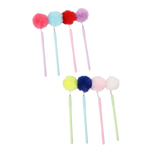 Artibetter 8 Stück Kugelschreiber mit Plüschkugel bauschige Stifte Schreibwaren Ästhetisches Briefpapier süßer Stift Pompon-Stift Stifte für Mädchen Flauschige Stifte für Plastik von Artibetter