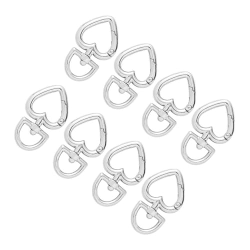 Artibetter 8 Stück Teiliges Herzförmiges Schlüsselring aus Zinklegierung Drehbarer Federverschluss Vielseitig für DIY Schmuck Taschen Schlüsselhalter Modischer Schlüsselclip für Kreative von Artibetter