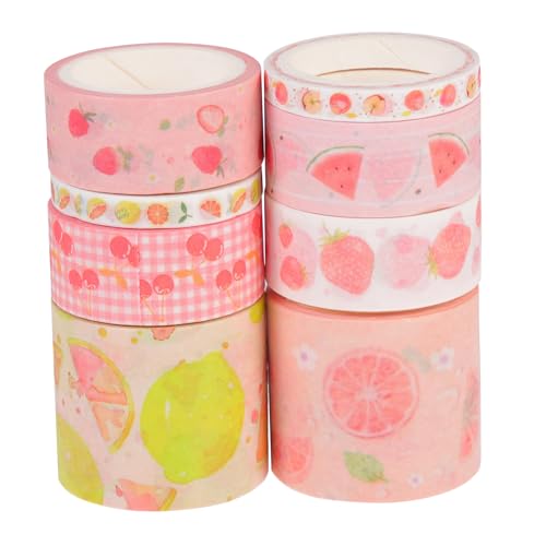 Artibetter 8 Stück Teiliges Washi Tape Süße Dekorative Klebebänder für Scrapbooking Tagebuchgestaltung und Kreative Diy Projekte pro Fruchtgeschmack von Artibetter