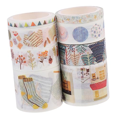 Artibetter 8 Stück Washi Tape Dekorative Klebebänder für Scrapbooking Tagebuch und Diy Deko Vielseitige Ornamente mit Niedlichen Mustern für Kreative Projekte von Artibetter