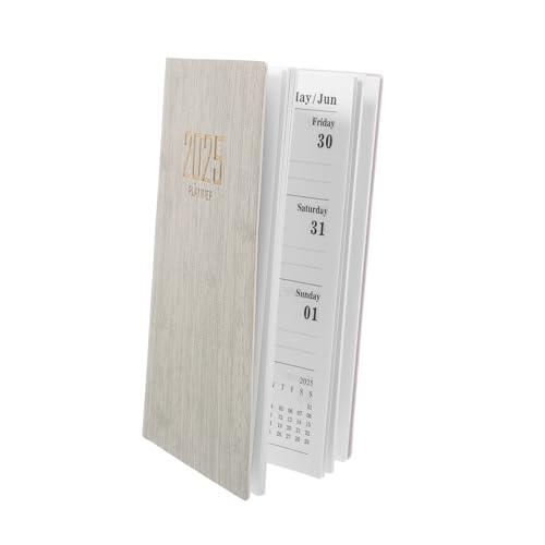 Artibetter Agenda-buch Studenten Agenda Notizblock Tagesplaner 2025 Notizbuch 2025 Unterlage Büro Tagesplaner Notizblock Tragbares Notizbuch Spiralblock Täglich Zeitplan-notizbuch Beige Pu von Artibetter