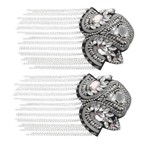 Artibetter Dekor Schulterbrett Punk Herren Accessoires Quasten Kragen Schulter Quaste Schulter Brosche Bretter Abzeichen Vintage Quaste Epauletten Fransen Modeaccessoires Für Frauen Silber von Artibetter