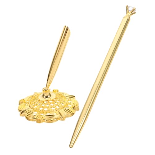 Artibetter Desktop-thekenstift Funkelnde Stifte Stehender Design-stift Hochzeitsstifte Für Das Gästebuch Malerei Kugelschreiber Büro Stift Geschäftskugelschreiber Für Männer Golden Metall von Artibetter