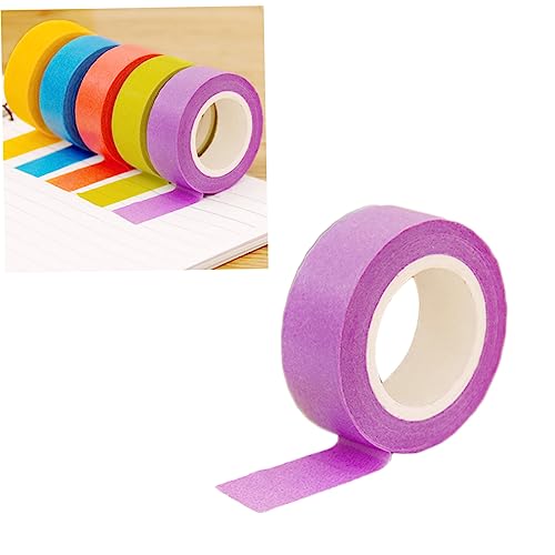 Artibetter Diy Dekoratives Masking Tape Candy Farben Handreissbares Klebeband für Scrapbooking Tagebuch und Geschenkverpackung Lila von Artibetter