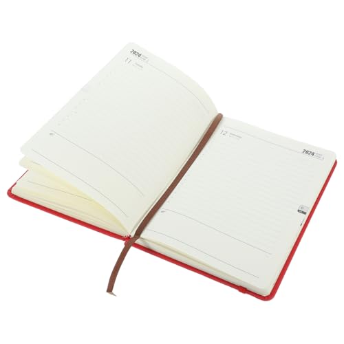 Artibetter Englisches Notizbuch Tragbarer Planer 2024 Tagebuch Notizblöcke Buch Studentenplaner-notizblock Tagesplaner-notizbuch Wöchentlich Tagesplaner Student Täglich Für Papier Rot von Artibetter