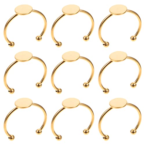 Artibetter Fingerring in Weiß 10 Stück weiße Basis mit offenem Ring aus Edelstahl mit weißer Basis verstellbarer flacher Ring für die von Artibetter