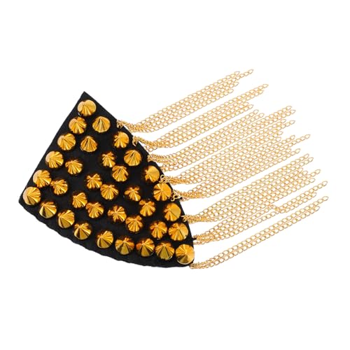 Artibetter Goldene Tassel Chain Schulterklappe mit Nieten Vintage Punk Epaulet für Blazer und Uniform Teilig Abnehmbares Modeaccessoire für Karneval Party und Alltag Artibetter Goldene Tassel Chain Schulterklappe mit Nieten Vintage Punk Epaulet für Blazer und Uniform Teilig Abnehmbares Modeaccessoire für Karneval Party und Alltag von Artibetter