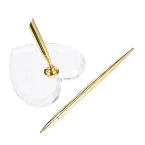 Artibetter Goldener Kugelschreiber mit Herzständer für Hochzeit Gästebuch Elegante Signierkugel mit Stabilem Sockel Glattes Schreiben für Zeremonie Empfang Jubiläum und Bürogebrauch Artibetter Goldener Kugelschreiber mit Herzständer für Hochzeit Gästebuch Elegante Signierkugel mit Stabilem Sockel Glattes Schreiben für Zeremonie Empfang Jubiläum und Bürogebrauch von Artibetter