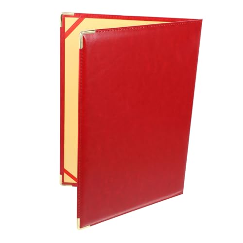 Artibetter Großer Roter Business Portfolio Ordner mit Metall Ecken Multifunktionaler Konferenz und Dokumentenhalter Stabiler Büro Organizer für Wichtige Papiere Verträge Reden und Notizen von Artibetter
