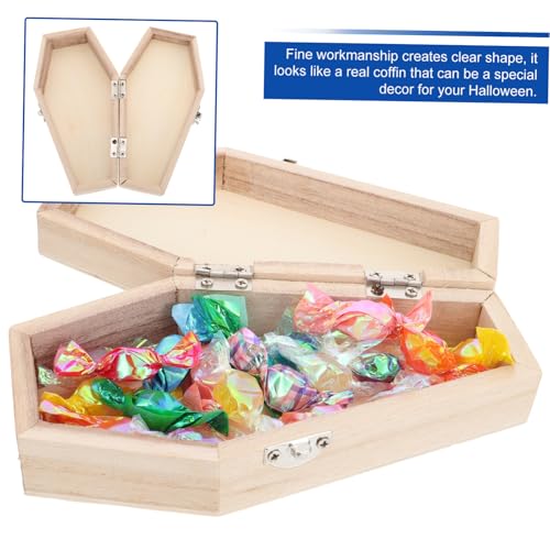 Artibetter Hölzerner Sarg Süßigkeitenbox Brautjungfer Halloween Dekorationen Basteln Halloween Sarg Dekor Freund Party Sargförmige Leckerli Boxen von Artibetter