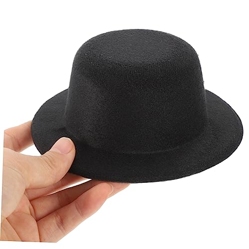 Artibetter Mini Puppenhut Schwarz DIY Miniatur Filzstoff Robuster Puppen Für Bastelprojekte Kostümdekoration Und Kuscheltier Zubehör von Artibetter