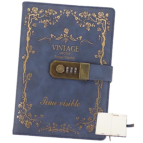 Artibetter PU Notizbuch mit Passwortschloss Retro Business Notizbuch für Studenten Tragbar und Langlebig für Tagebuch und Agenda Tiefblaue Farbe Artibetter PU Notizbuch mit Passwortschloss Retro Business Notizbuch für Studenten Tragbar und Langlebig für Tagebuch und Agenda Tiefblaue Farbe von Artibetter