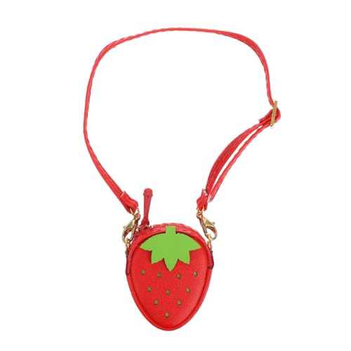 Artibetter Puppen-umhängetasche Erdbeer Umhängetasche Süße Puppentasche Erdbeer Tasche Kawaii-geldbörse Mini-Puppen-geldbörse Puppen-Kleidungs-Accessoires Puppenhandtasche Kawaii-Taschen Rot von Artibetter