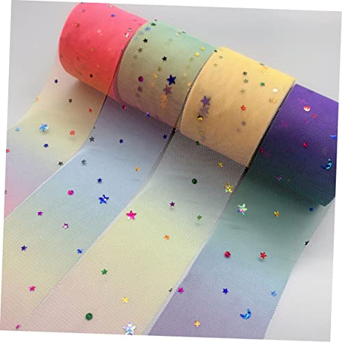 Artibetter Regenbogen Netzgarnband mit Stern Mond Pailletten Leichter Langlebiger DIY Organza Schmuckband für Kleidung Kopfschmuck und Geschenkdekoration in Hellem Gelb Artibetter Regenbogen Netzgarnband mit Stern Mond Pailletten Leichter Langlebiger DIY Organza Schmuckband für Kleidung Kopfschmuck und Geschenkdekoration in Hellem Gelb von Artibetter