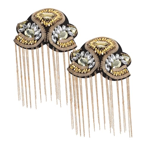 Artibetter Schulterquaste Zubehör Kostüm Schulter Frauen Gold Quasten Punk Dekorationen Epaulet Abzeichen Fransen Quaste Schulter Mark Bord Golden von Artibetter